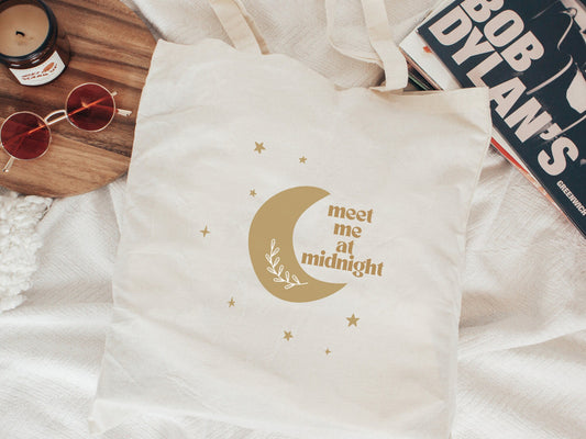 meet me at midnight canvas tote