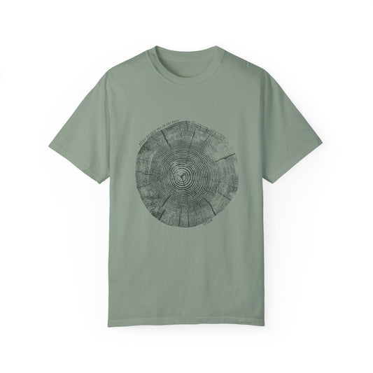 the picture me in the trees tree ring comfort colors t-shirt