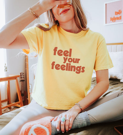 feel your feelings comfort colors boxy tee, empathy shirt, gift for infj enneagram 4