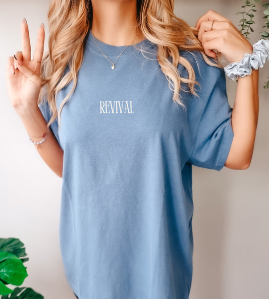 revival t-shirt, minimal christian t-shirt, trendy christian shirt, faith t-shirt, comfort colors tee