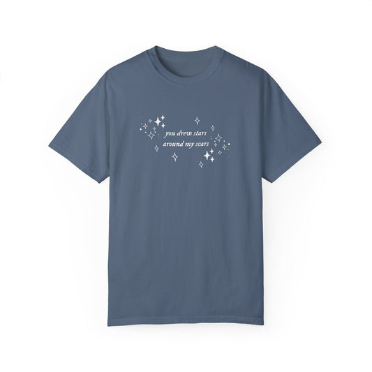 the stars around my scars comfort colors t-shirt