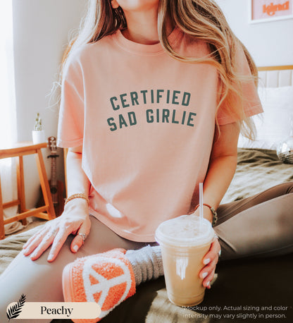 certified sad girlie comfort colors boxy tee, empathy shirt, gift for enneagram 4, best friend gift