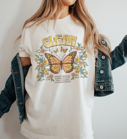 the clean butterflies bella+canvas t-shirt