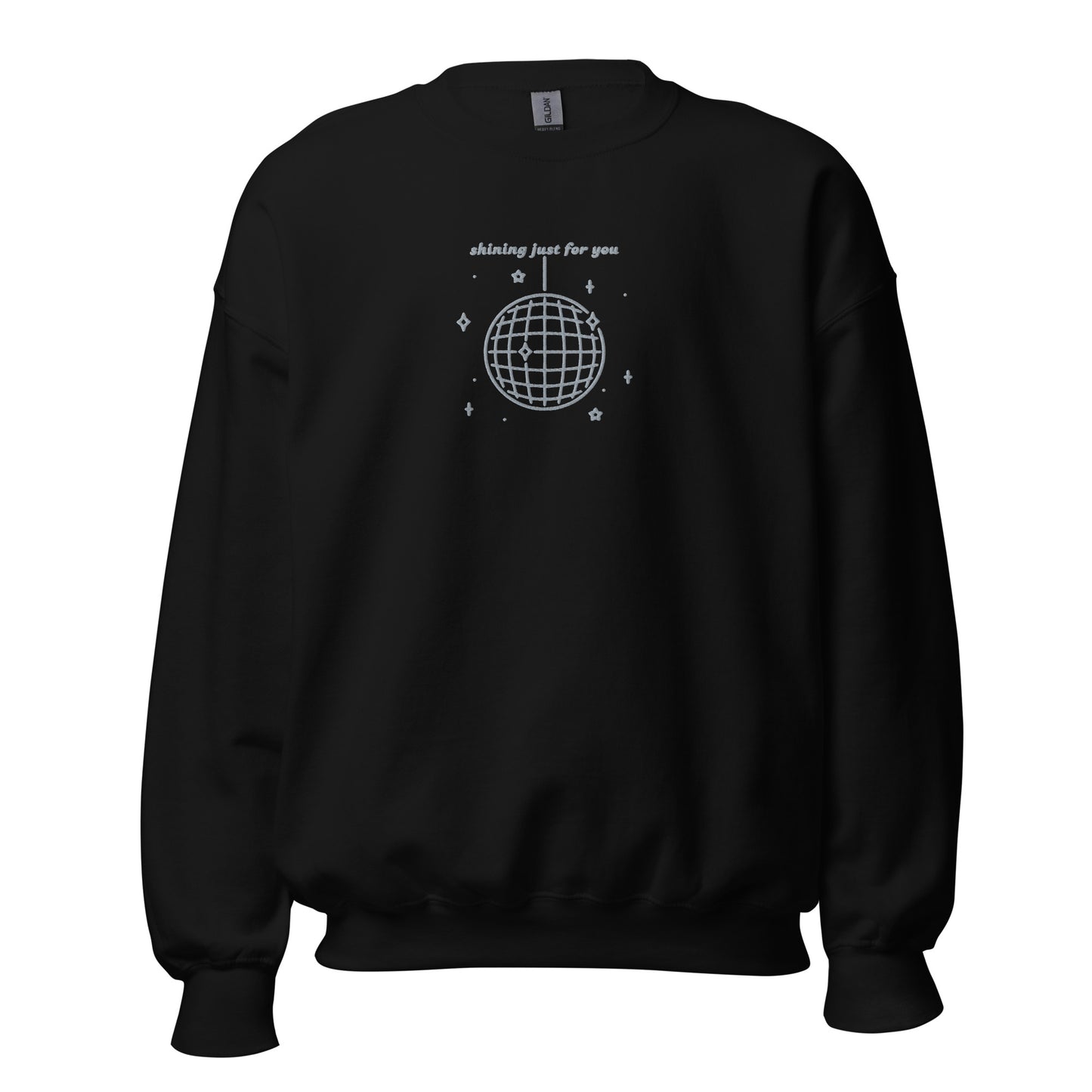 the shining just for you disco ball embroidered crewneck sweatshirt