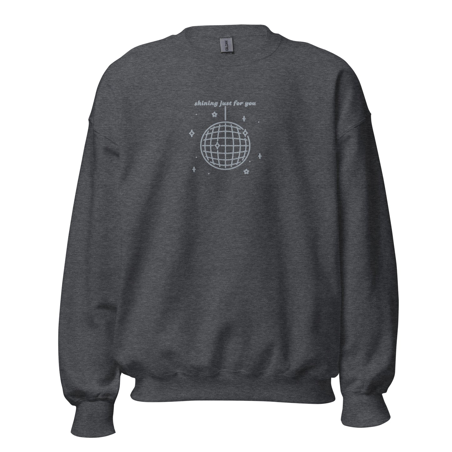 the shining just for you disco ball embroidered crewneck sweatshirt