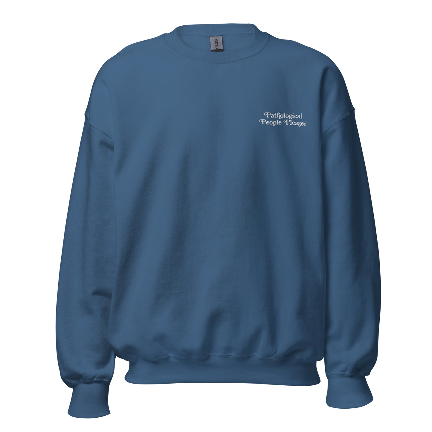 the pathological people pleaser pocket embroidered crewneck sweatshirt