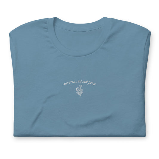 the auroras and sad prose embroidered t-shirt